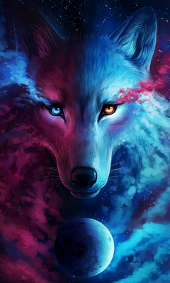 Space Wolf Wallpaper - Download to your mobile from PHONEKY