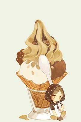 प्यारा लड़की डब्ल्यू आइस क्रीम