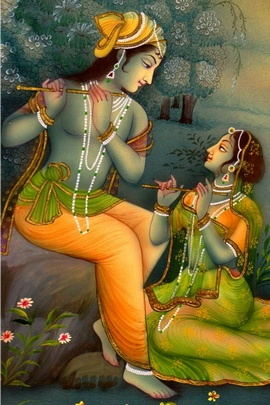 Lukisan Tuhan Krishna Radha