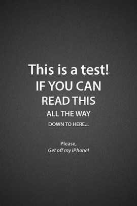 Reading Test Get Off My IPhone