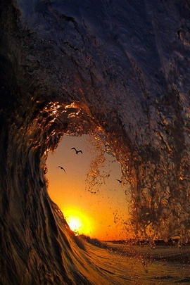 Sunset Serenity: Embracing the Waves 🌅🌊