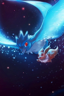 Celestial Companions: Articuno and Eevee's Adventure 🌌❄️
