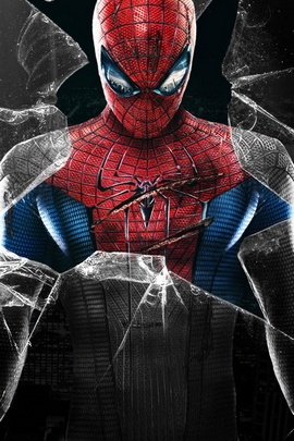 Spiderman-Glas gebrochen