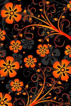Orange Abstract Flowers