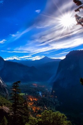 Serene Summit: A Moonlit Escape 🌙🏞️