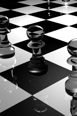 체스 보드 유리 검은 색 흰색 표면 15259 720x1280