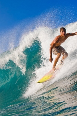 Surfing Guy Wave Splashes Crest Extreme 8816 720x1280