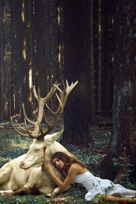 Girl Deer Forest Blood