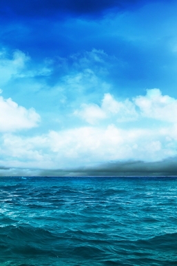 gambar lautan animasi Laut Liar Dan Langit Biru Wallpaper Download ke ponsel 