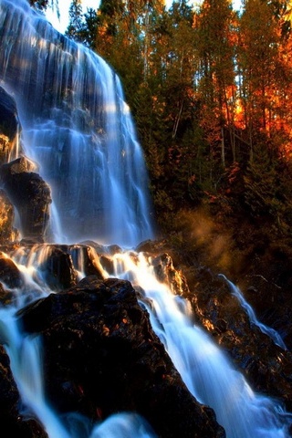Waterfall Sunset