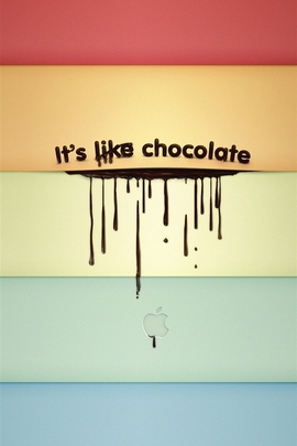 カラフルなチョコレートとアップルロゴ