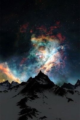 Nebulosa, sobre, montanha