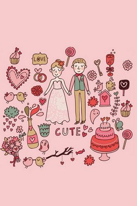 Romantic vintage Seamless Pattern Cute