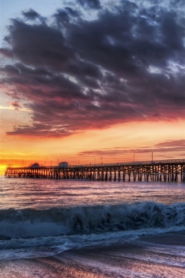 California Beach Dock Sunset