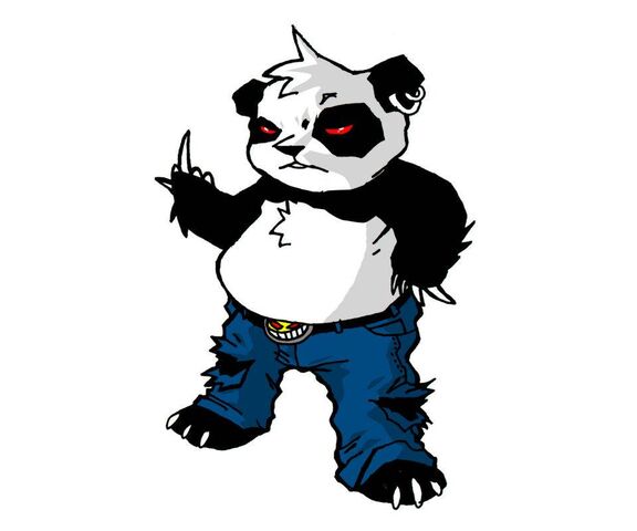 evil panda cartoon