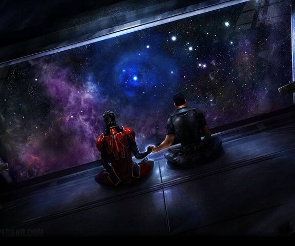 Starlit Connection: Shepard and Samara Wallpaper - Download to your ...