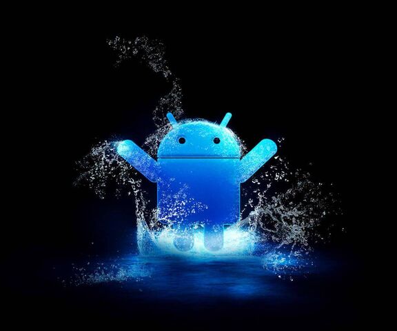 Splashing into the Future: Android Blue Water 🌊🤖 Wallpaper - Download ...