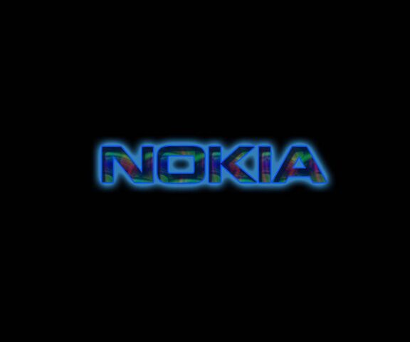 Обои: Логотип nokia на черном фоне