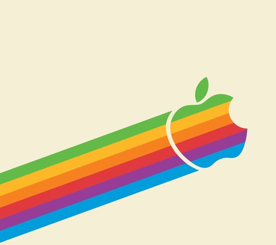 レインボーアップルロゴ 壁紙 - PHONEKYから携帯端末にダウンロード