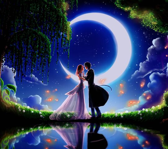 Moonlight Kiss Wallpaper - Download to your mobile from PHONEKY