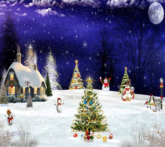 Christmas Night Wallpaper - Download to your mobile from PHONEKY