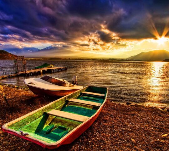 Boat Sunset Wallpaper - Download To Your Mobile From Phoneky