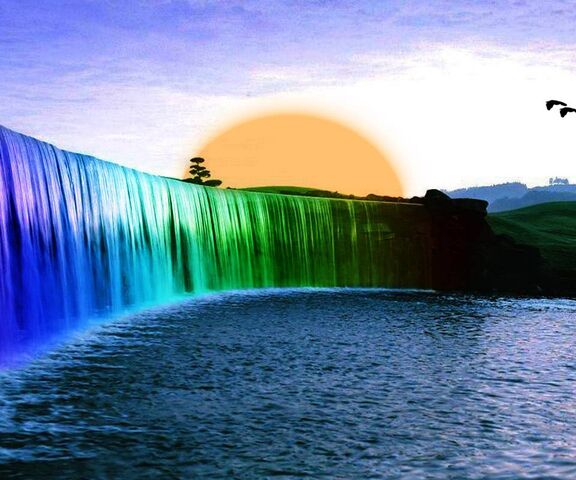 Rainbow Waterfall Wallpaper - Download to your mobile from PHONEKY