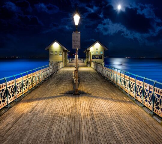 Lighted Bridge Wallpaper - Download to your mobile from PHONEKY