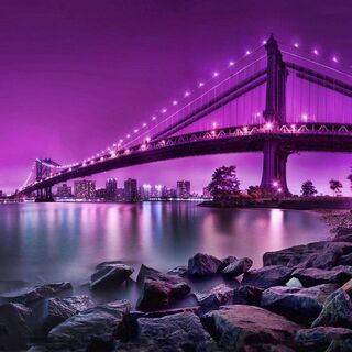 Purple Lighted Bridg Wallpaper - Download to your mobile from PHONEKY