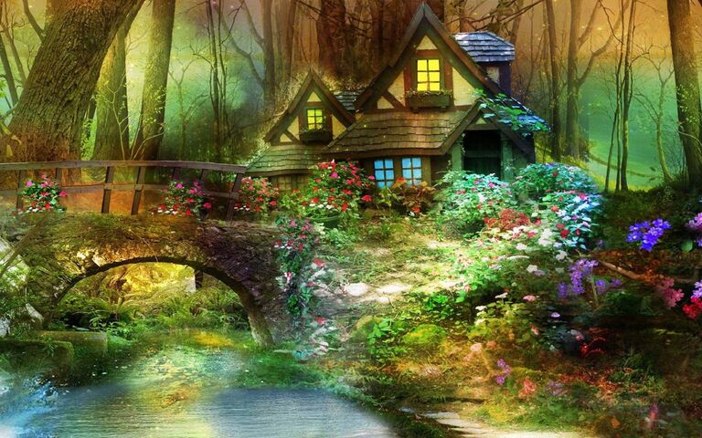 Beautiful cottage, colorful, house, lovely, cottage, colors, bonito,  flower, HD wallpaper | Peakpx