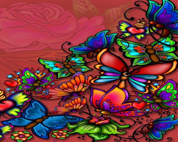 Vibrant Wings: A Neon Butterfly Wonderland 🦋 Wallpaper - Download to ...