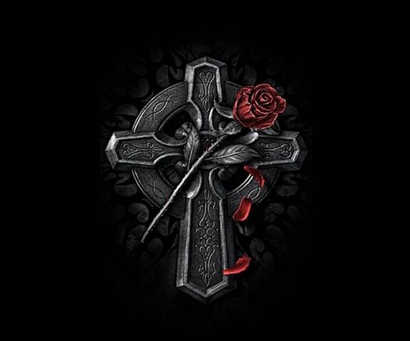 Cross With Rose Wallpaper - Download to your mobile from PHONEKY