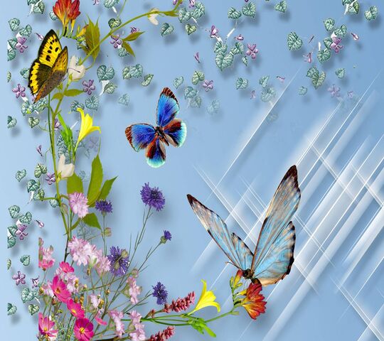 Flowers Butterflies Wallpaper - Download to your mobile from PHONEKY