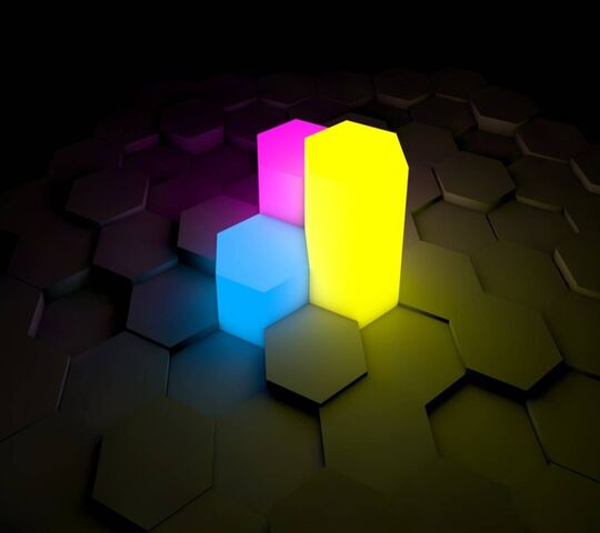 3D Hexagon Glow Wallpaper - Download to your mobile from PHONEKY