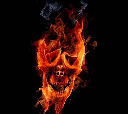 Skull In Flame Wallpaper - Download to your mobile from PHONEKY