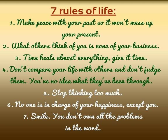 7 Rules Of Life Wallpaper - Download to your mobile from PHONEKY