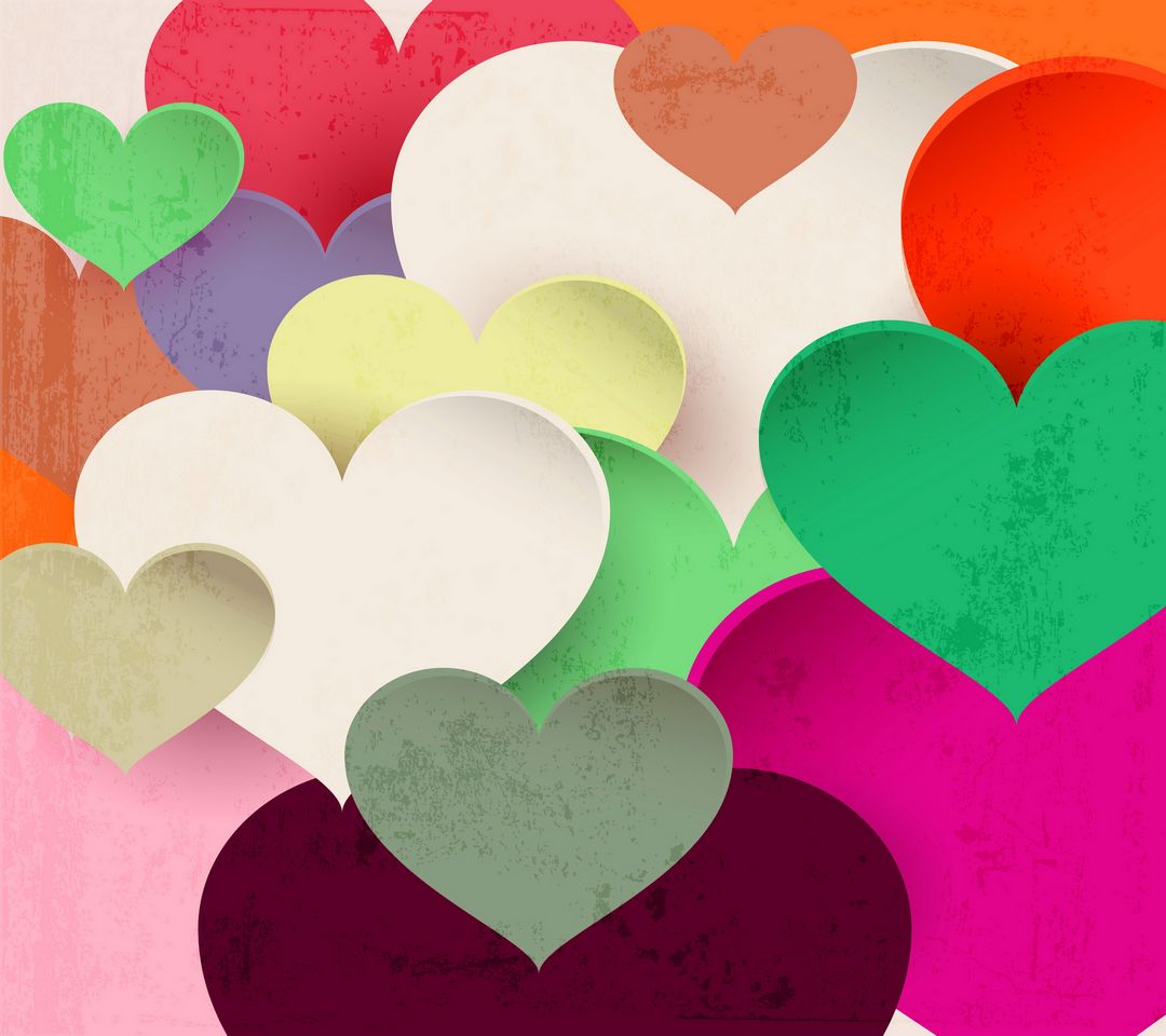 Colored Hearts Wallpaper - Download to your mobile from PHONEKY