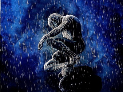 Black Spiderman In Rain Wallpaper - Download to your mobile from PHONEKY