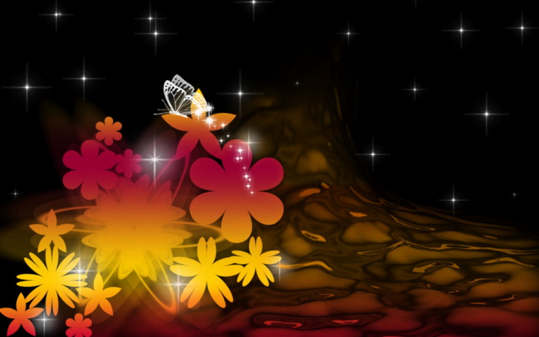 Flowers And Stars Wallpaper - Download to your mobile from PHONEKY