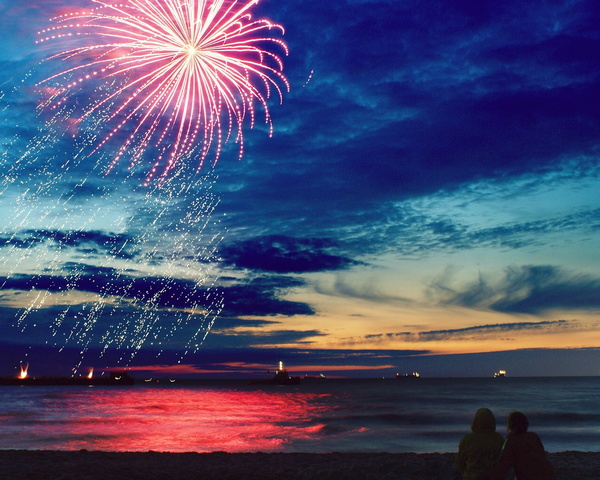 Summer Fireworks Wallpaper - Download to your mobile from PHONEKY