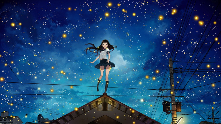 Anime Girl Sky Clouds Sunrise Scenery, anime sky girl HD wallpaper | Pxfuel