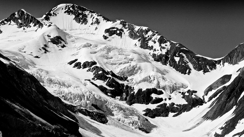 Mountain Peaks Neige Noir Et Blanc Fond Décran