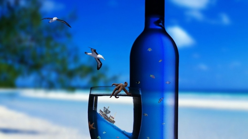 Blue Bottle Wallpaper - Download to your mobile from PHONEKY