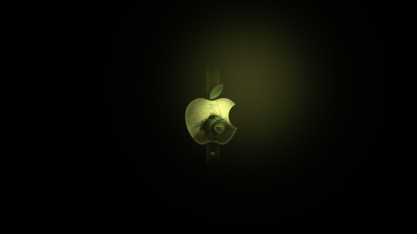 Logo Noir Blanc Apple Mac Minimaliste Fond Décran