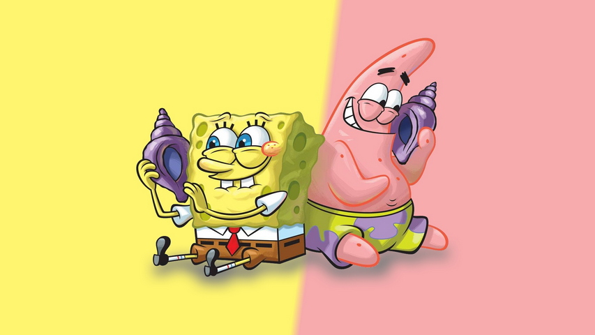 Spongebob And Patrick Chat With Shell Wallpaper Download To Your Mobile From Phoneky