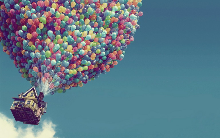 Flying Colorful Balloon