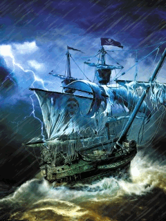 Пиратский корабль в шторме GIF - Загрузить и поделиться на PHONEKY