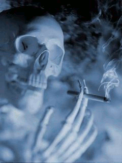 skeleton smoking cigarette gif Smoking GIF
