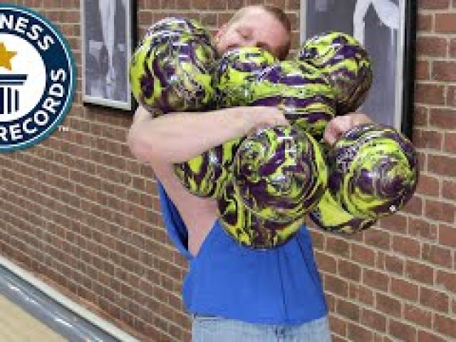 Most bowling balls held at once