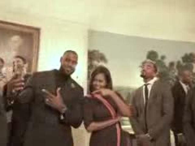 LeBron James and Cleveland Cavaliers Mannequin Challenge with First Lady Michelle Obama!